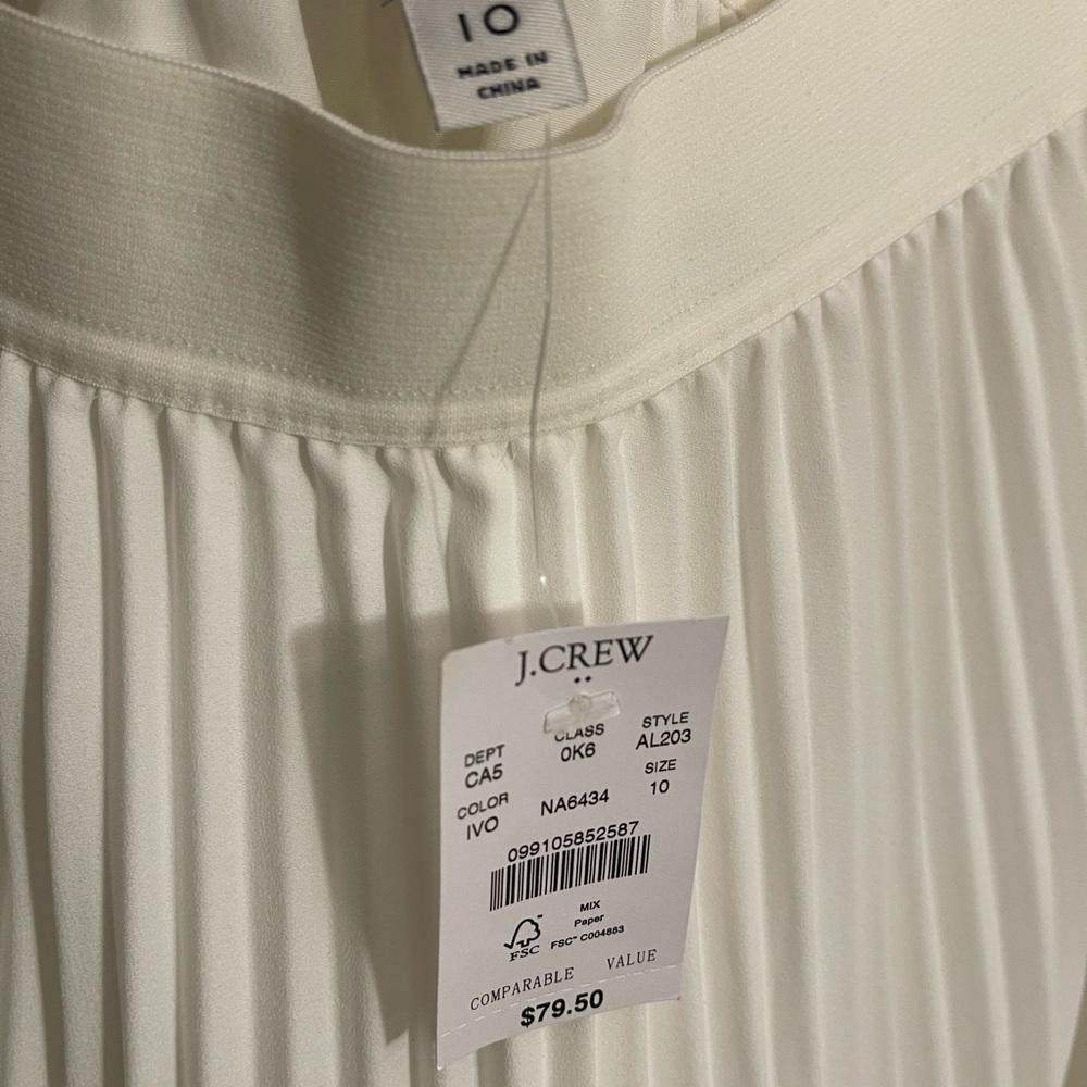 J. Crew Pleated Midi Skirt in Ivory - Picture 4 of 5